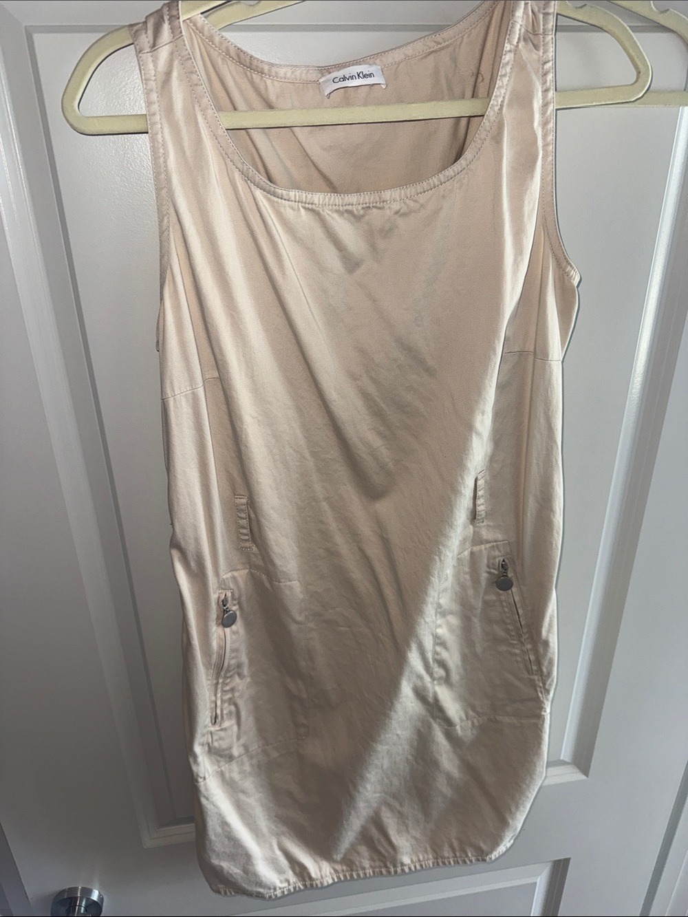Vintage the 90’s Calvin Klein Light Beige Sleeveless Shift Dress